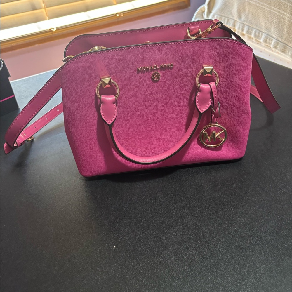 Michael Kors Pink Satchel with Gold Hardware